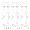 DIY 304 Stainless Steel Moon & Star Dangle Earrings Making Kit DIY-DR0001-38-1