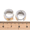 Two Tone 304 Stainless Steel Stripe Hoop Earrings EJEW-L307-04GP-03-5