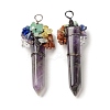 7 Chakra Pointed Natural Amethyst Big Pendants G-C012-01R-09-2