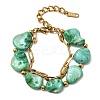 304 Stainless Steel & Dyed Natural Shell Double Layer Bracelets LS-BJEW-G763-06G-2