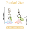 8Pcs 8 Colors Flower Acrylic Pendant Decorations HJEW-FS00034-03-4