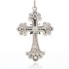 Antique Silver Tone Alloy Rhinestone Cross Big Pendants LS-RB-J141-14AS-2