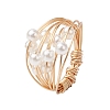 Copper Wire Wrapped Finger Rings RJEW-JR00684-1
