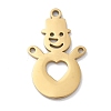 Christmas Theme 304 Stainless Steel Pendants STAS-R003-04G-01-1