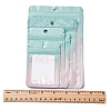 50Pcs 5 Styles Rectangle Glitter Holographic PVC Resealable Packaging Bags ABAG-FP0001-06A-1