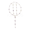 Handmade Natural Amethyst Beaded Chains Earring & Necklaces Sets SJEW-JS01342-02-2