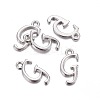 Platinum Plated Alloy Letter Pendants PALLOY-P097-02-G-2