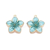 Rack Plating Alloy Enamel Pendants ENAM-N056-365KCG-05-1
