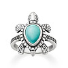 Retro Alloy and Synthetic Turquoise Finger Rings FS-WG1C352-05-2
