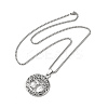 Alloy Tree of Life Pandant Necklace with Stainless Steel Box Chains LS-NJEW-K245-007-2