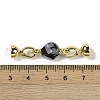 Natural Snowflake Obsidian with Brass Fold Over Clasps G-G141-02G-15-3