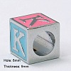 Alloy Enamel Large Hole Cube Beads X-ENAM-C1491-K-2