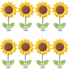 Resin Sunflower Decoration for Car AJEW-CN0003-15-1