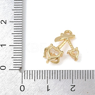 Brass Micro Pave Clear Cubic Zirconia Pendants KK-G545-20G-1