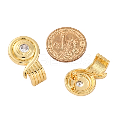 Rack Plating Brass Micro Pave Clear Cubic Zirconia Stud Earrings for Women EJEW-C125-27B-G-1