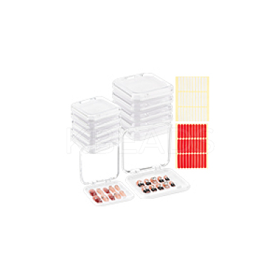 20Pcs Transparent Plastic Nail Art Tool Storage Box CON-BC0007-03C-1
