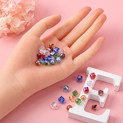 150Pcs 3 Style Electroplate Glass Beads Strands EGLA-YW0001-38-1