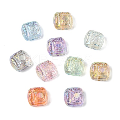 40Pcs 8 Colors UV Plating Transparent Acrylic Beads PACR-CJ0001-46-1