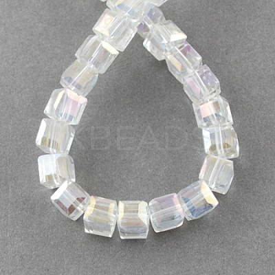 Electroplate Glass Beads Strands EGLA-R030-6x6mm-20-1
