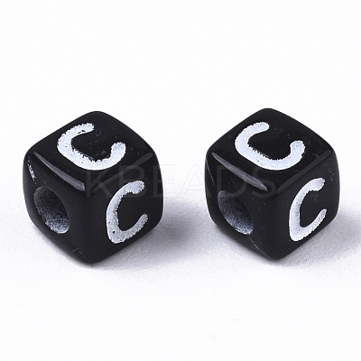 Opaque Acrylic Beads X-SACR-N002-01C-1-1