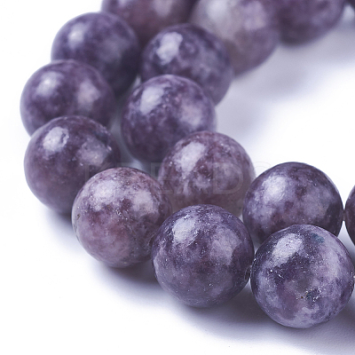 Natural Lepidolite/Purple Mica Stone Beads Strands G-I244-01A-1