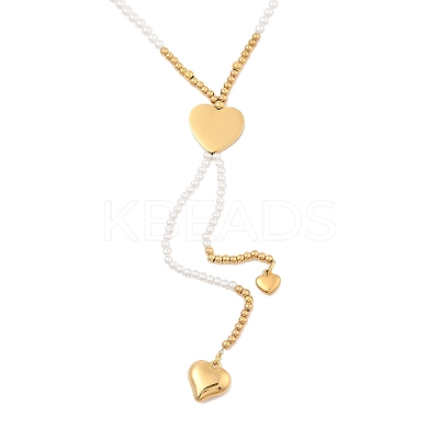 Imitation Pearl & Synthesis Shell Beaded Necklaces NJEW-A032-06G-04-1