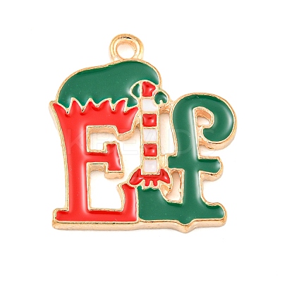 Christmas Theme Alloy Enamel Pendants ENAM-M221-01KCG-06-1