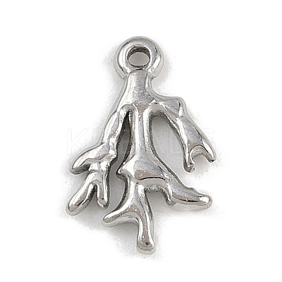 Marine Animal 304 Stainless Steel Coral Shape Charms LS-STAS-K287-07B-P-1