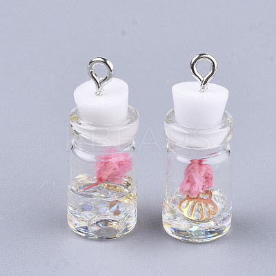 Glass Bottle Pendant Decorations X-GLAA-S181-05H-1
