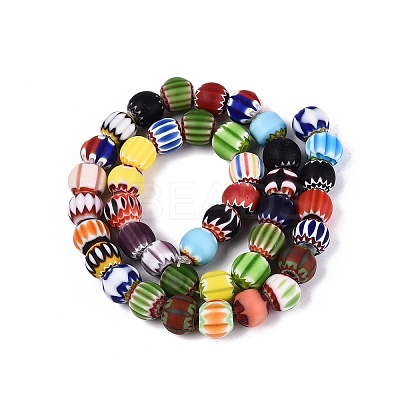 Handmade Millefiori Glass Round Beads LA-N002-10-1