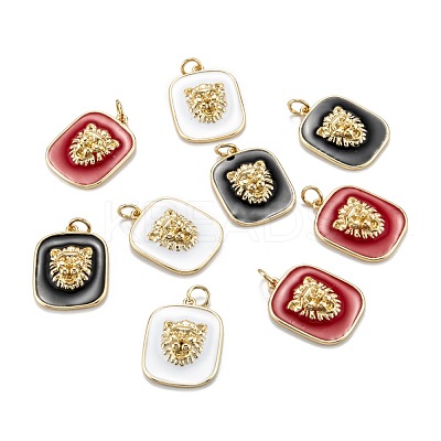 Real 18K Gold Plated Brass Enamel Pendants KK-A155-16G-1