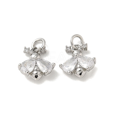 Brass Micro Pave Cubic Zirconia Pendents KK-R210-14P-1