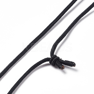 Natural Gemstone Flat Round with Flower of Life Pendant Necklace with Nylon Cord for Women NJEW-P274-02-1