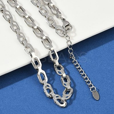 304 Stainless Steel Link Chain Necklaces for Women Men NJEW-Z093-01P-1