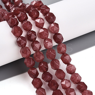Dyed Natural White Jade Beads Strands G-T139-8mm-46O-1