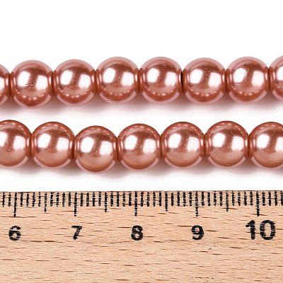 Baking Paint Pearlized Glass Pearl Round Bead Strands HY-Q330-8mm-50-A-1