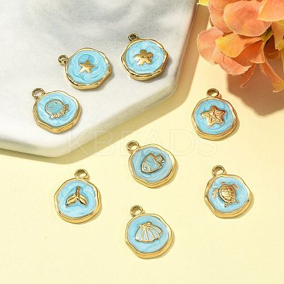 8Pcs 8 Styles Marine Animal 304 Stainless Steel Pendants STAS-FS0002-13-1