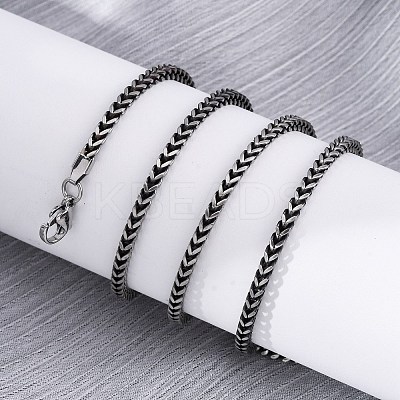 2.5MM 304 Stainless Steel Wheat Chain Necklaces NJEW-Q013-15A-1