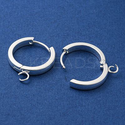 201 Stainless Steel Huggie Hoop Earrings Findings STAS-A167-01O-S-1