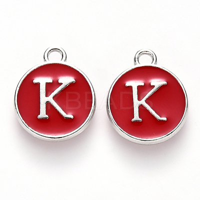 Platinum Plated Alloy Enamel Charms ENAM-S118-03K-P-1