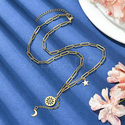 304 Stainless Steel Lariat Necklaces NJEW-JN04607-1