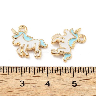 Light Gold Plated Alloy Enamel Pendants ENAM-M219-08KCG-04-1