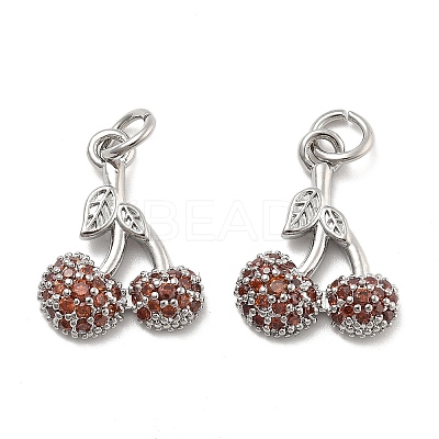 Brass Micro Pave Cubic Zirconia Pendants KK-U060-25P-1