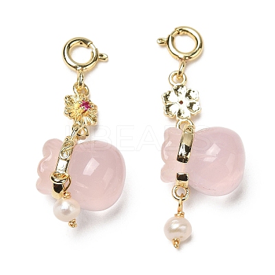 Natural Rose Quartz Lucky Bag Pendant Decoration G-R491-04G-1