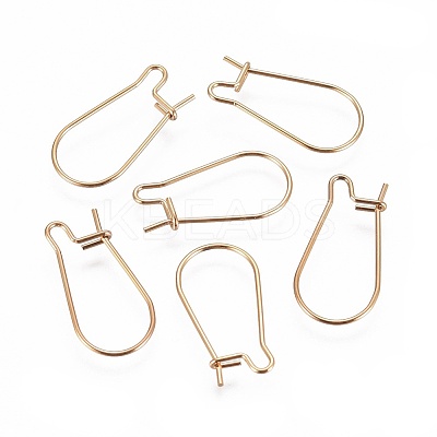 Ion Plating(IP) 304 Stainless Steel Hoop Earrings Findings Kidney Ear Wires LS-STAS-G200-01A-G-1