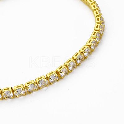 Clear Cubic Zirconia Tennis Bracelet BJEW-N241-001C-01LG-NR-1