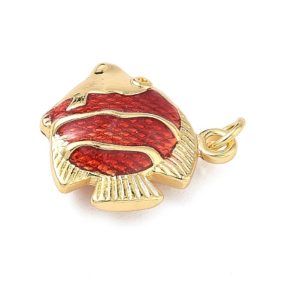 Brass Enamel Pendants KK-L256-23G-1