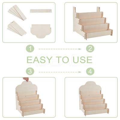 3 Sets 3 Styles Wood Postcard Display Riser Stands ODIS-UN0001-12-1