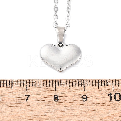 Heart 304 Stainless Steel Pendant Necklaces NJEW-H059-17P-1