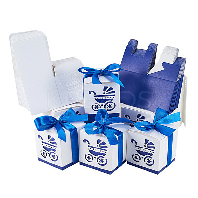 Hollow Stroller BB Car Carriage Candy Box wedding party gifts with Ribbons CON-BC0004-97E-1